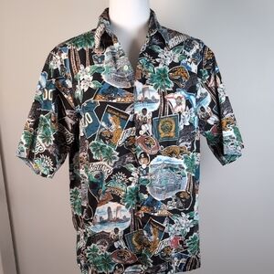 Reyn Spooner Jacksonville Jaguars Hawaiian Button Up All Over Print Cotton Small